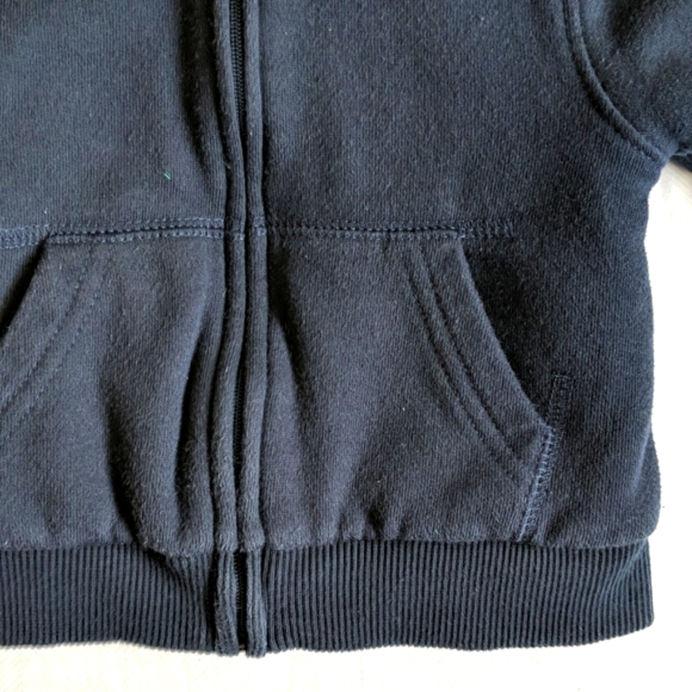 joe fresh navy warm lined zip-up hoodie sweatshirt 3-6 months baby boy - Picture 6 of 8